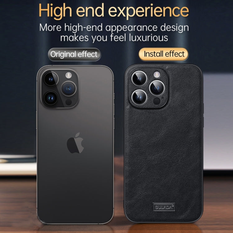 For iPhone 14 SULADA Shockproof TPU + Handmade Leather Phone Case(Black) - iPhone 14 Cases by SULADA | Online Shopping South Africa | PMC Jewellery