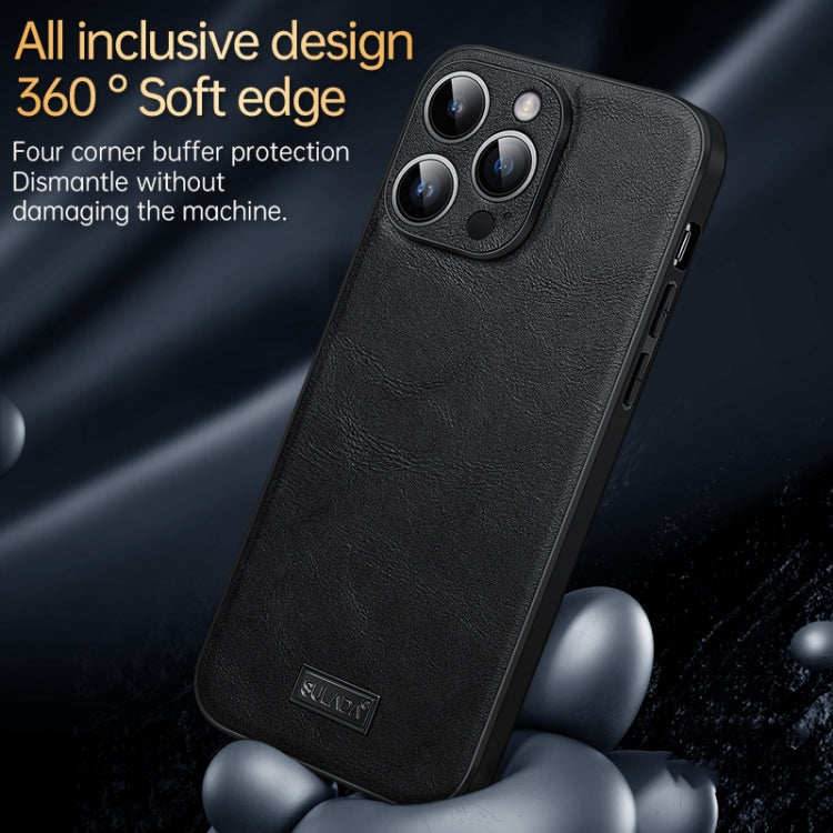 For iPhone 14 Pro SULADA Shockproof TPU + Handmade Leather Phone Case(Black) - iPhone 14 Pro Cases by SULADA | Online Shopping South Africa | PMC TechLife