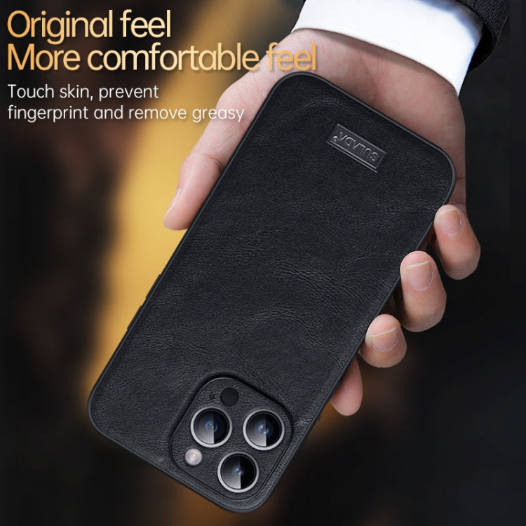 For iPhone 14 Pro Max SULADA Shockproof TPU + Handmade Leather Phone Case(Red) - iPhone 14 Pro Max Cases by SULADA | Online Shopping South Africa | PMC TechLife | Buy Now Pay Later Mobicred