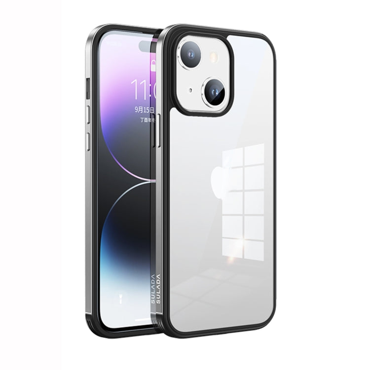 For iPhone 14 Plus SULADA Metal Frame + Nano Glass + TPU Phone Case(Silver) - free shipping - PMC TechLife - Order now!