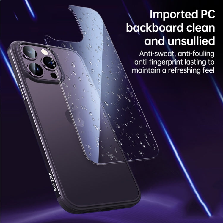 For iPhone 14 Plus SULADA Metal Frame + Nano Glass + TPU Phone Case(Dark Purple) - iPhone 14 Plus Cases by SULADA | Online Shopping South Africa | PMC Jewellery