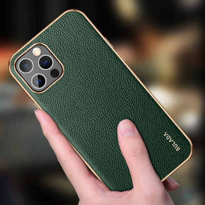 For iPhone 14 Pro Max SULADA Shockproof TPU + Handmade Leather Phone Case(Borwn) - iPhone 14 Pro Max Cases by SULADA | Online Shopping South Africa | PMC Jewellery