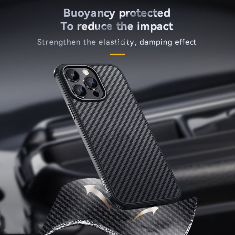 For iPhone 14 SULADA Carbon Fiber Textured Shockproof Metal + TPU Frame Case(Dark Green) - free shipping - PMC TechLife - Order now!