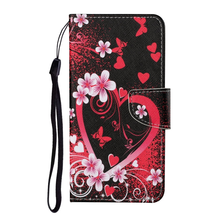 For Xiaomi Redmi A1 Colored Drawing Pattern Leather Phone Case(Red Heart) - Xiaomi Cases by PMC Jewellery | Online Shopping South Africa | PMC Jewellery