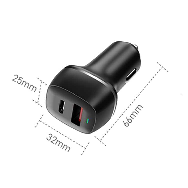 ACC-578 33W USB-C/Type-C+USB Fast Charge Car Charger(Black) - Car Charger by PMC Jewellery | Online Shopping South Africa | PMC Jewellery
