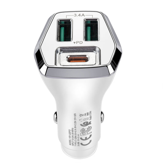 ACC-320PD 35W Dual USB+USB-C/Type-C Fast Charge Car Charger(White) - Car Charger by PMC Jewellery | Online Shopping South Africa | PMC Jewellery