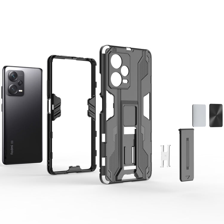For Xiaomi Redmi Note 12 Pro+ China Supersonic PC + TPU Shock-proof Protective Case with Holder(Black) - free shipping - PMC TechLife - Order now!