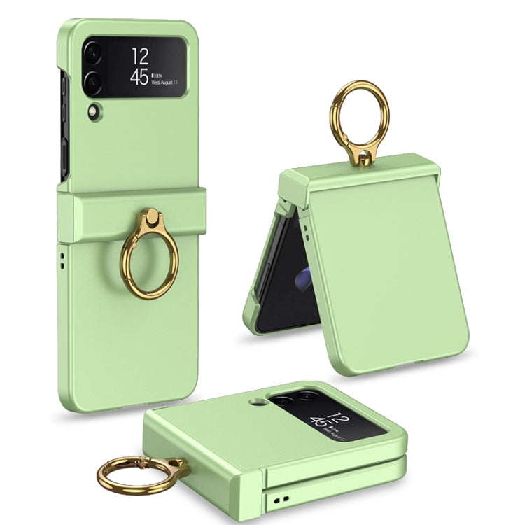 For Samsung Galaxy Z Flip4 GKK Ultrathin Hinge Full Coverage Phone Case with Ring Holder(Green) - Galaxy Z Flip4 5G Cases by GKK | Online Shopping South Africa | PMC Jewellery