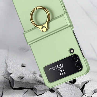 For Samsung Galaxy Z Flip4 GKK Ultrathin Hinge Full Coverage Phone Case with Ring Holder(White) - Galaxy Z Flip4 5G Cases by GKK | Online Shopping South Africa | PMC Jewellery