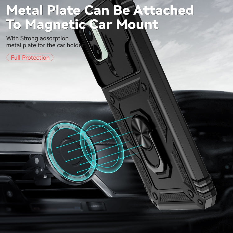 For Xiaomi Redmi A1/A1+ Sliding Camshield Holder Phone Case(Black) - free shipping - PMC TechLife - Order now!