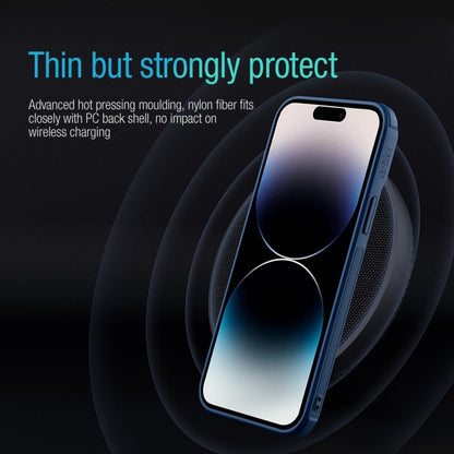 For iPhone 14 Pro NILLKIN Texture MagSafe Camshield PC + TPU Phone Case(Blue) - iPhone 14 Pro Cases by NILLKIN | Online Shopping South Africa | PMC Jewellery