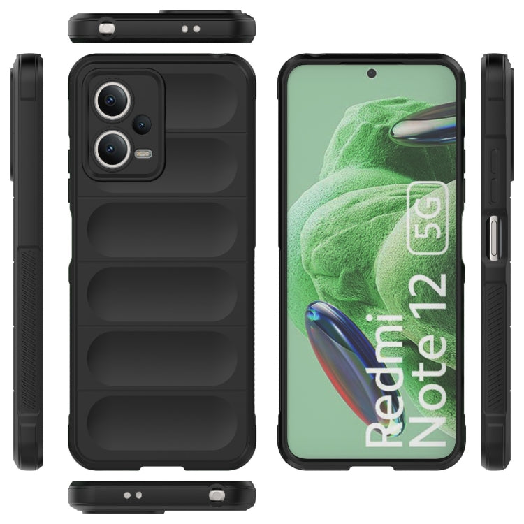 For Xiaomi Redmi Note 12 5G /  Note 12 5G India Magic Shield TPU + Flannel Phone Case(Black) - free shipping - PMC TechLife - Order now!