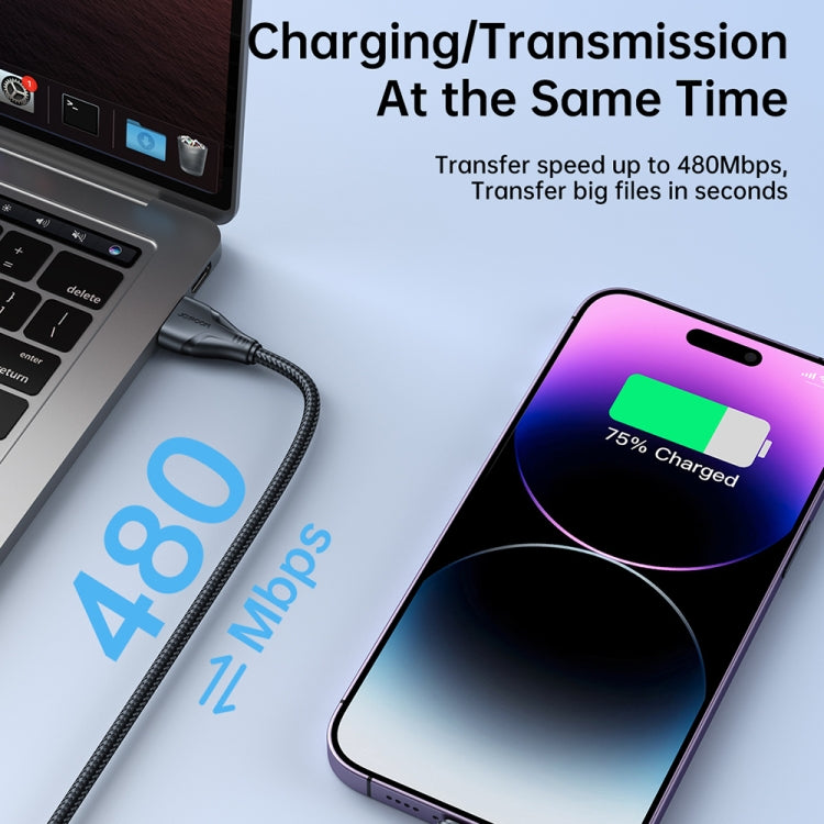 JOYROOM 20W Type-C to 8 Pin Surpass Series Fast Charging Data Cable, Length:0.25m(Black) - 2 in 1 Cable by JOYROOM | Online Shopping South Africa | PMC TechLife
