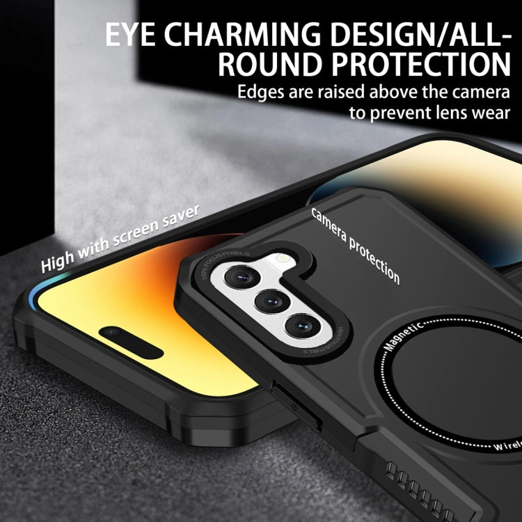 For Samsung Galaxy S22 5G MagSafe Shockproof Armor Phone Case(Black) - Galaxy S22 5G Cases by PMC TechLife | Online Shopping South Africa | PMC TechLife