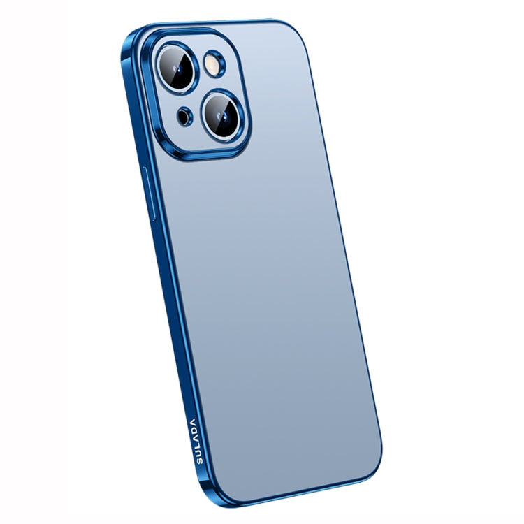 For iPhone 14 SULADA Electroplating Frosted All-inclusive TPU Phone Case(Blue) - iPhone 14 Cases by SULADA | Online Shopping South Africa | PMC TechLife | Buy Now Pay Later Mobicred