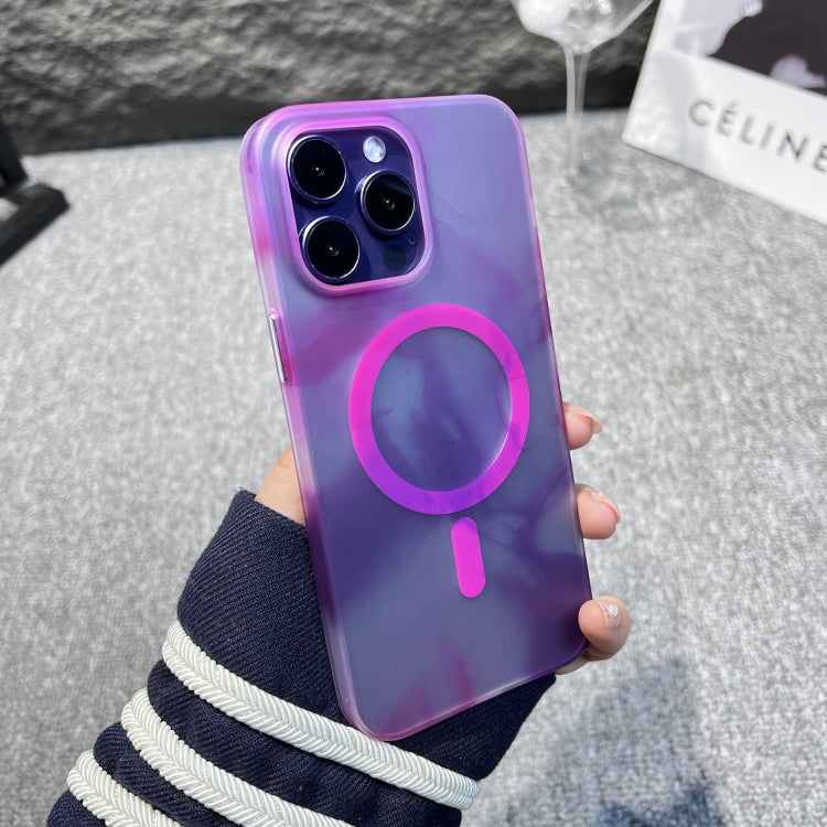 For iPhone 14 Pro Max MagSafe Magnetic Watercolor TPU Phone Case(Purple) - iPhone 14 Pro Max Cases by PMC Jewellery | Online Shopping South Africa | PMC Jewellery