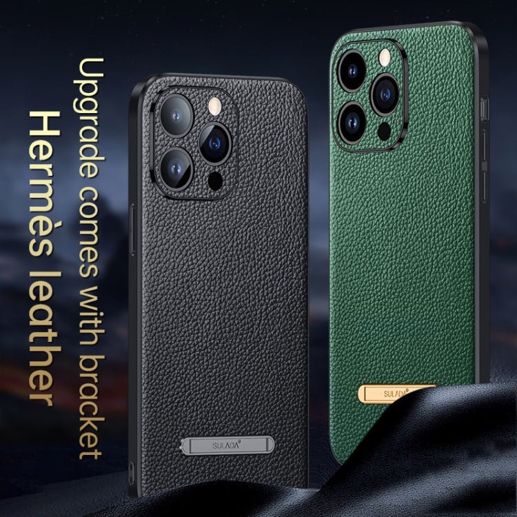 For iPhone 14 Pro SULADA Famous Artisan Series Litchi Leather PC + TPU Phone Case(Brown) - iPhone 14 Pro Cases by SULADA | Online Shopping South Africa | PMC Jewellery