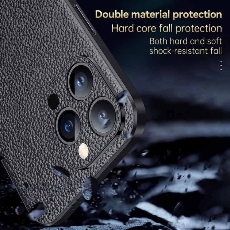For iPhone 14 Pro Max SULADA Famous Artisan Series Litchi Leather PC + TPU Phone Case(Blue) - iPhone 14 Pro Max Cases by SULADA | Online Shopping South Africa | PMC TechLife