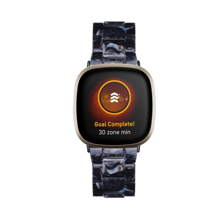 For Fitbit Versa 3 / Sense Universal Resin Watch Band(Black Flower) - free shipping - PMC TechLife - Order now!