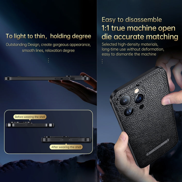For iPhone 14 Pro SULADA Invisible Bracket Leather Back Cover Phone Case(Blue) - iPhone 14 Pro Cases by SULADA | Online Shopping South Africa | PMC TechLife | Buy Now Pay Later Mobicred