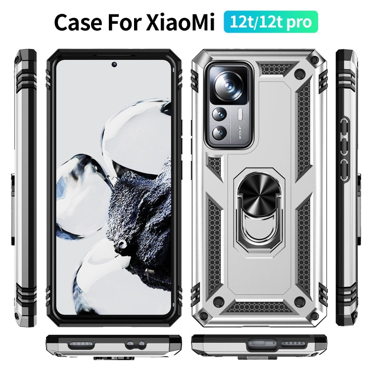 For Xiaomi 12T / 12T Pro Shockproof TPU + PC Phone Case with Holder(Silver) - free shipping - PMC TechLife - Order now!