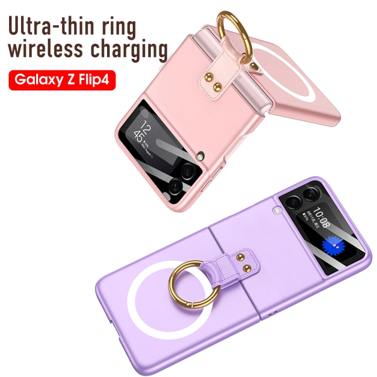 For Samsung Galaxy Z Flip4 GKK MagSafe Ultrathin Integrated Shockproof Phone Case with Ring Holder(Purple) - Galaxy Z Flip4 5G Cases by GKK | Online Shopping South Africa | PMC Jewellery