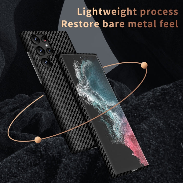 For Samsung Galaxy S23 Ultra 5G Carbon Fiber Texture MagSafe Magnetic Phone Case(Black Blue) - Galaxy S23 Ultra 5G Cases by PMC TechLife | Online Shopping South Africa | PMC TechLife