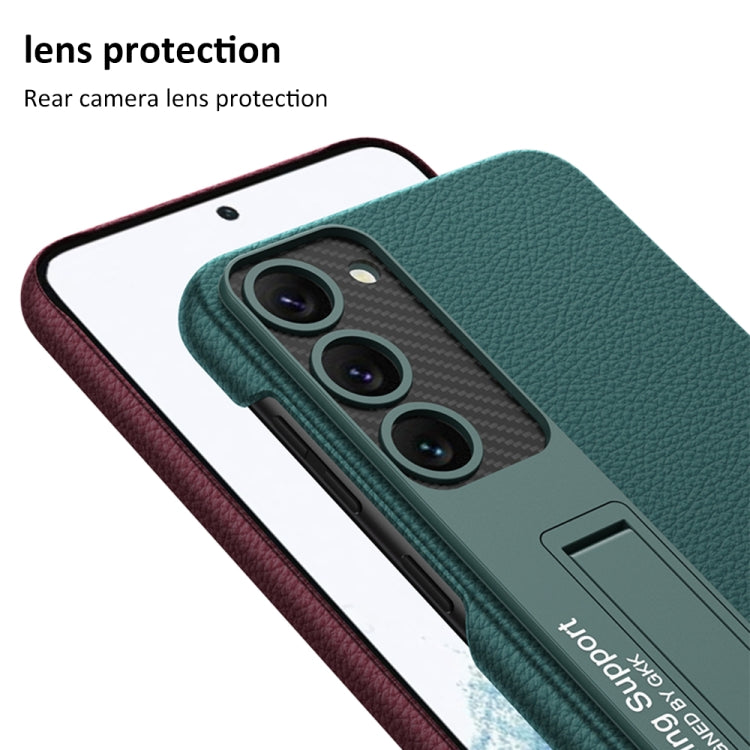 For Samsung Galaxy S23 5G GKK Plain Leather Shockproof Phone Case with Holder(Red) - Galaxy S23 5G Cases by GKK | Online Shopping South Africa | PMC TechLife