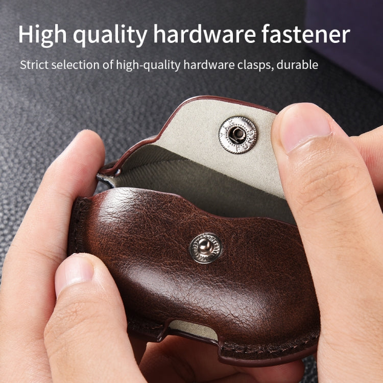 For Huawei FreeBuds Pro Business Leather Earphone Protective Case with Hook(Green) - Huawei Earphone Case by PMC TechLife | Online Shopping South Africa | PMC TechLife