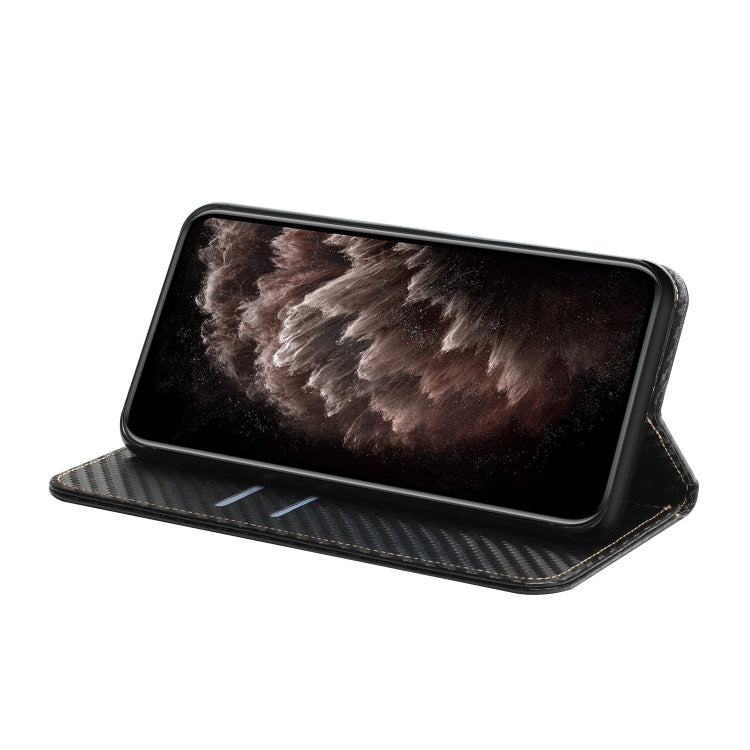 For Samsung Galaxy A34 Carbon Fiber Texture Flip Holder Leather Phone Case(Black) - free shipping - PMC TechLife - Order now!