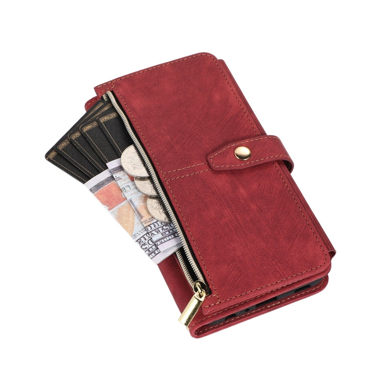 For Samsung Galaxy A52 4G / 5G Dream 9-Card Wallet Zipper Bag Leather Phone Case(Red) - Galaxy Phone Cases by PMC Jewellery | Online Shopping South Africa | PMC Jewellery