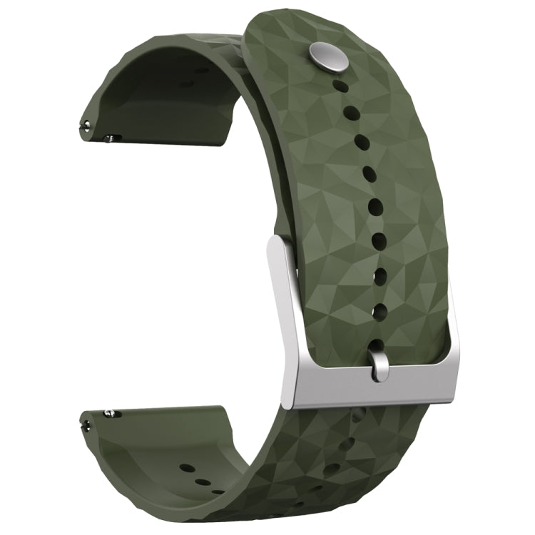 For Suunto 9 Rhombus Texture Silicone Watch Band(Army Green) - free shipping - PMC TechLife - Order now!