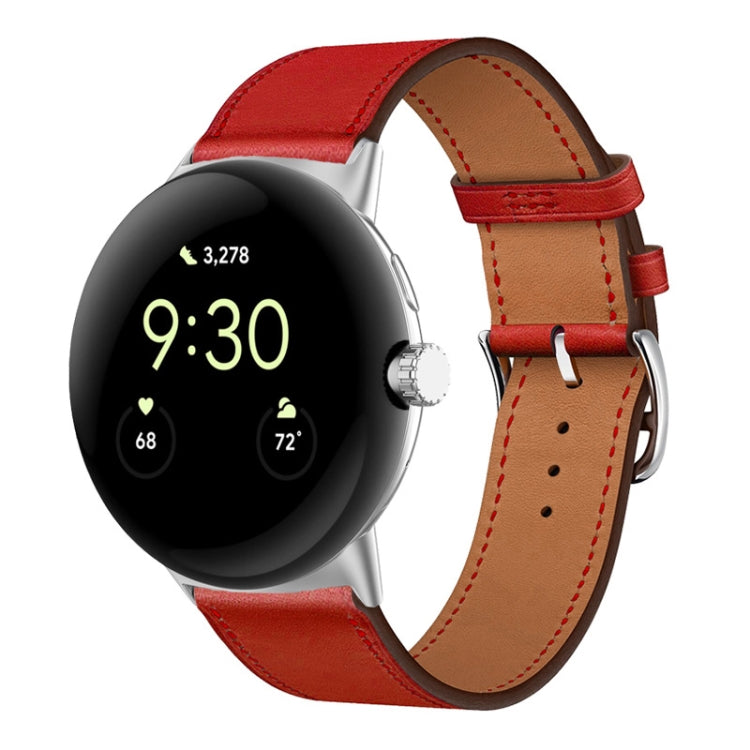 For Google Pixel Watch Genuine Leather Watch Band(Red) - free shipping - PMC TechLife - Order now!