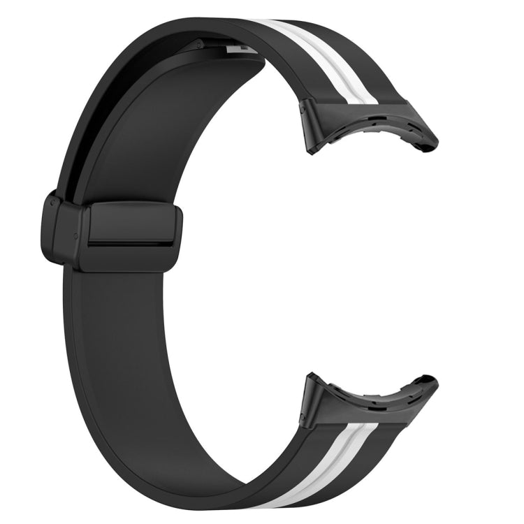 For Google Pixel Watch Two-color Folding Buckle Silicone Watch Band(Black White) - free shipping - PMC TechLife - Order now!