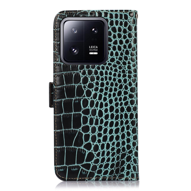 For Xiaomi 13 Pro Crocodile Top Layer Cowhide Leather Phone Case(Green) - free shipping - PMC TechLife - Order now!