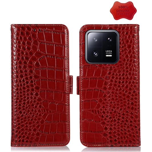 For Xiaomi 13 Pro Crocodile Top Layer Cowhide Leather Phone Case(Red) - 13 Pro Cases by PMC Jewellery | Online Shopping South Africa | PMC Jewellery