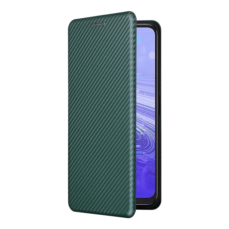 For TCL 40SE Carbon Fiber Texture Flip Leather Phone Case(Green) - More Brand by PMC Jewellery | Online Shopping South Africa | PMC Jewellery