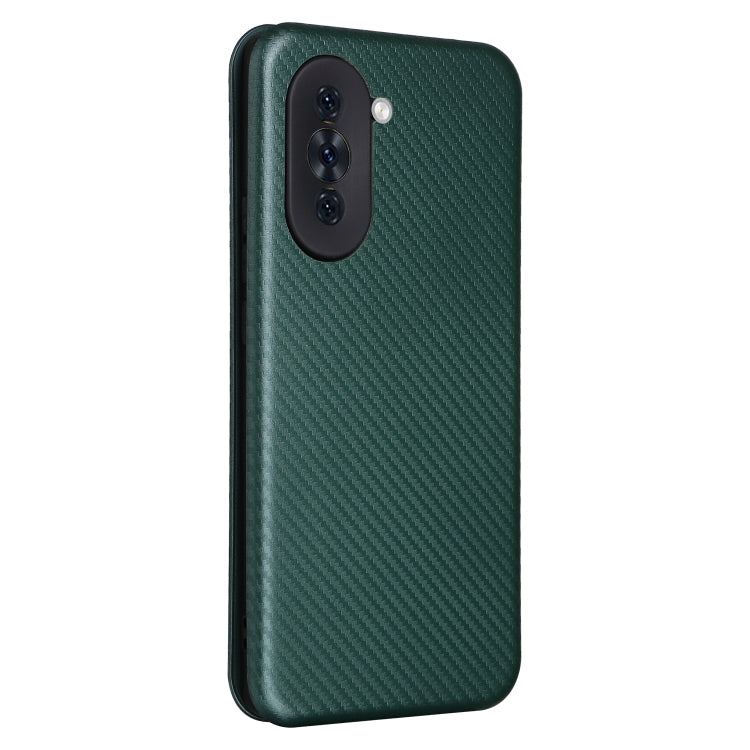 For Huawei nova 10 Carbon Fiber Texture Flip Leather Phone Case(Green) - free shipping - PMC TechLife - Order now!