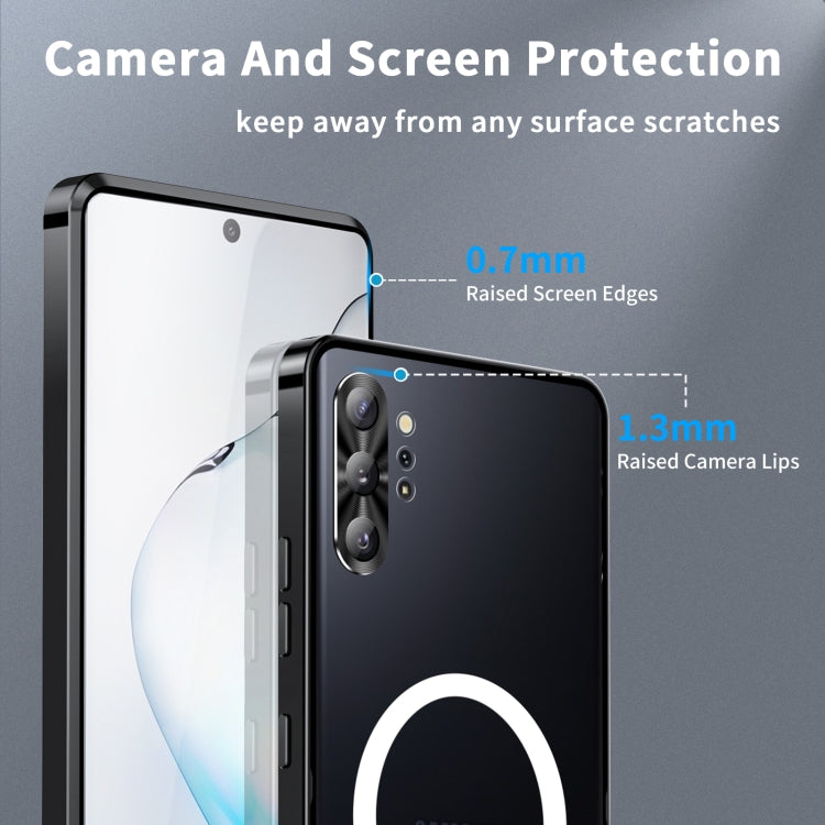 For Samsung Galaxy Note10+ MagSafe Magnetic Frosted Metal Phone Case(Black) - Galaxy Phone Cases by PMC TechLife | Online Shopping South Africa | PMC TechLife
