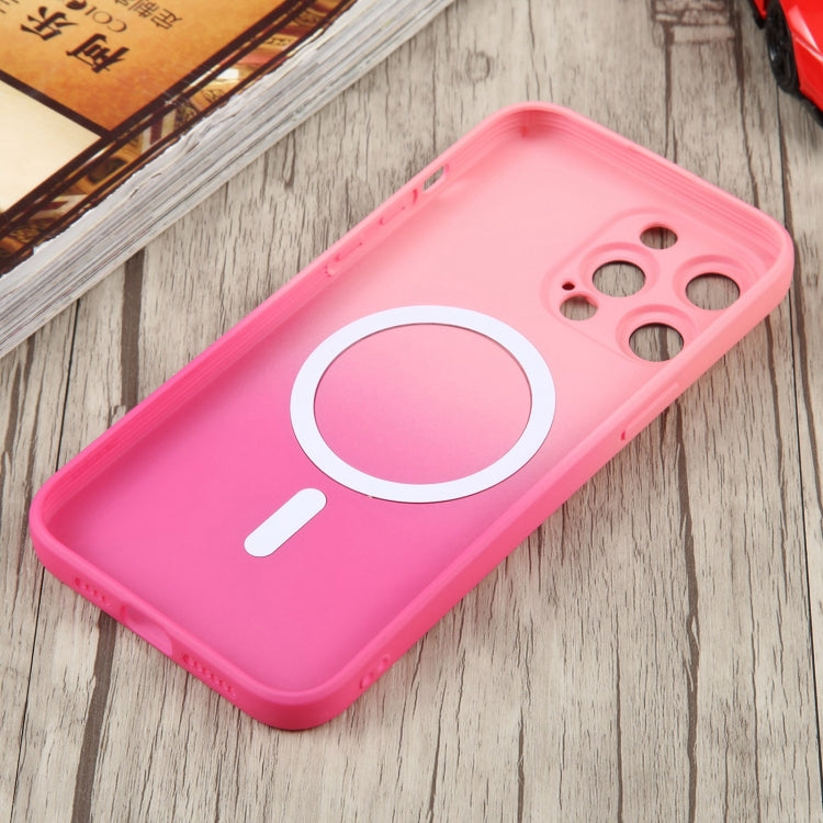 For iPhone 14 Pro Liquid TPU Silicone Gradient MagSafe Phone Case(Pink Red) - free shipping - PMC TechLife - Order now!