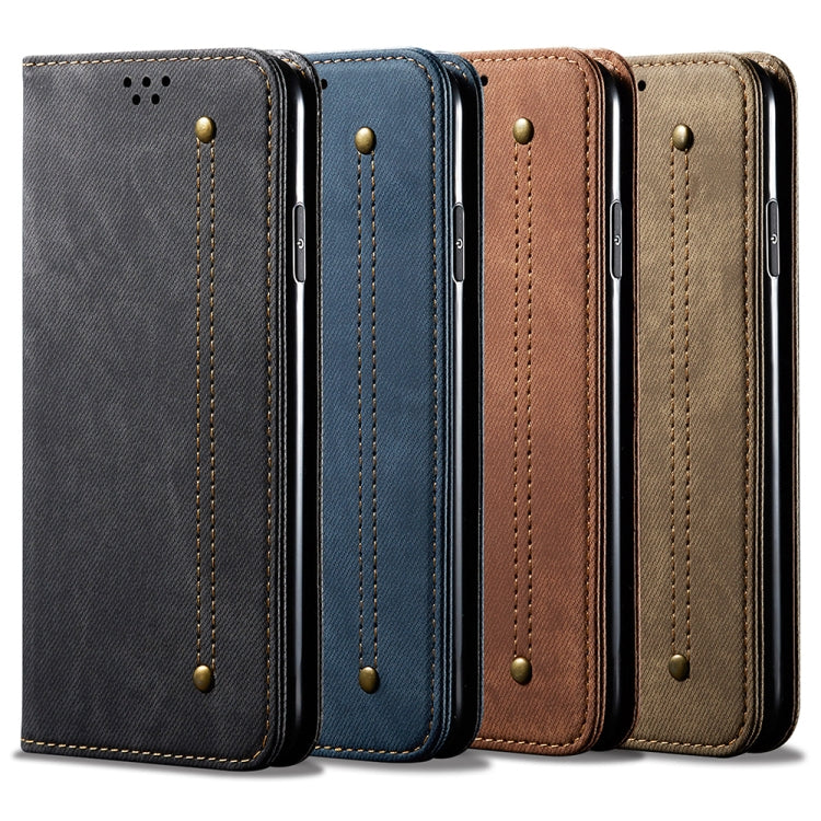 For OnePlus 11R Denim Texture Flip Leather Phone Case(Khaki) - free shipping - PMC TechLife - Order now!