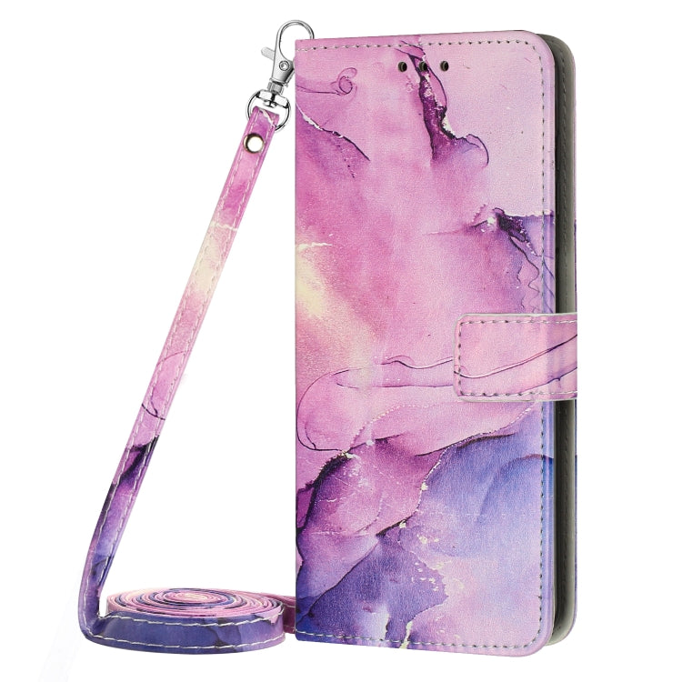 For Xiaomi Redmi Note 12 Global / Poco X5 5G Crossbody Painted Marble Pattern Leather Phone Case(Purple) - free shipping - PMC TechLife - Order now!
