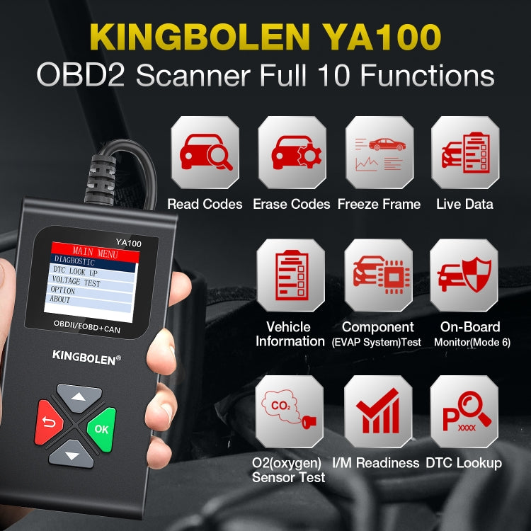 KINGBOLEN YA100 OBD2 Car Engine Fault Diagnosis Tool - Code Readers & Scan Tools by PMC TechLife | Online Shopping South Africa | PMC TechLife