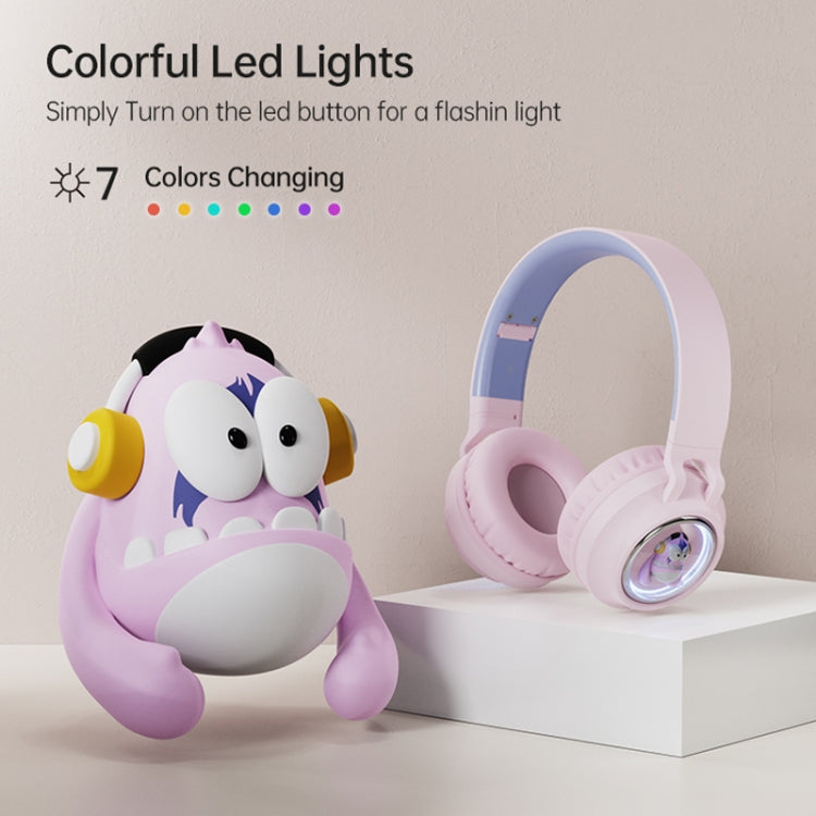 Q1 Headphones Monster Kids Over-Ear Bluetooth Earphones(Apricot) - Headset & Headphone by PMC Jewellery | Online Shopping South Africa | PMC Jewellery