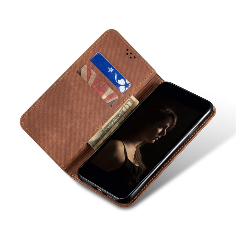 For Samsung Galaxy A34 5G Denim Texture Leather Phone Case(Brown) - free shipping - PMC TechLife - Order now!
