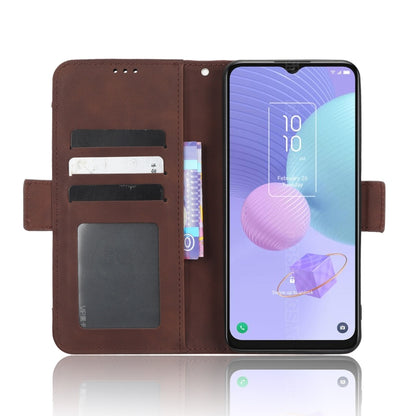 For TCL 405 / 406 T506D Skin Feel Calf Texture Card Slots Leather Phone Case(Brown) - More Brand by PMC Jewellery | Online Shopping South Africa | PMC Jewellery