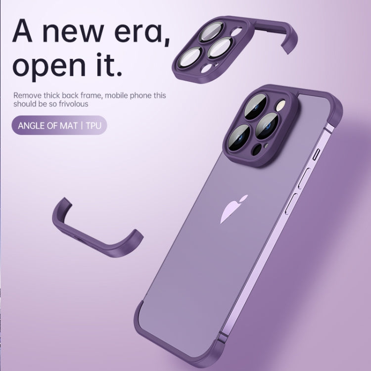 For iPhone 14 Pro Four Corners + Camera TPU Phone Protective Frame(Blue) - iPhone 14 Pro Cases by PMC TechLife | Online Shopping South Africa | PMC TechLife