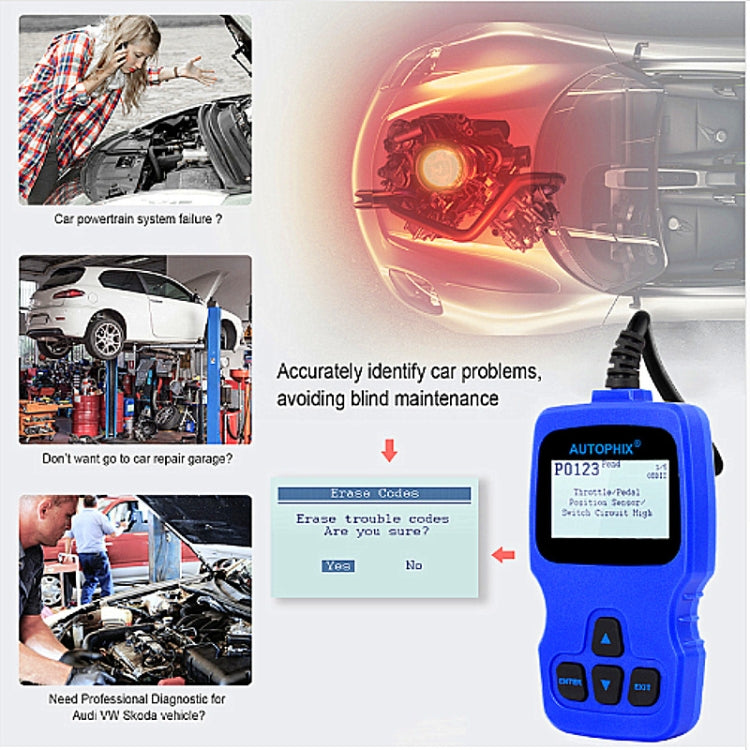 For Audi / Volkswagen / Skoda Autophix V007 Car OBD II Scanner Fault Analyzer - Code Readers & Scan Tools by PMC Jewellery | Online Shopping South Africa | PMC Jewellery