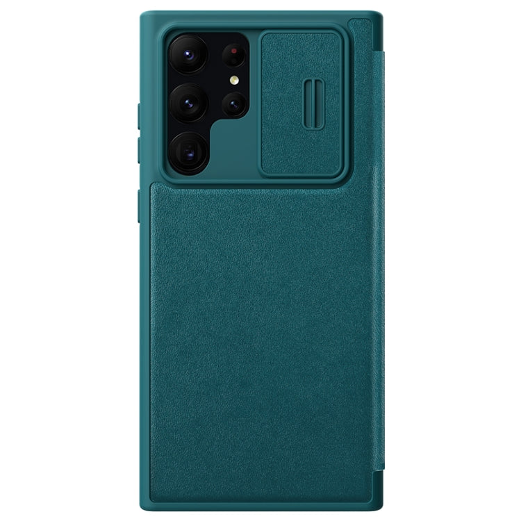 For Samsung Galaxy S23 Ultra 5G NILLKIN QIN Series Pro Sliding Camera Cover Design Leather Phone Case(Green) - Galaxy S23 Ultra 5G Cases by NILLKIN | Online Shopping South Africa | PMC Jewellery