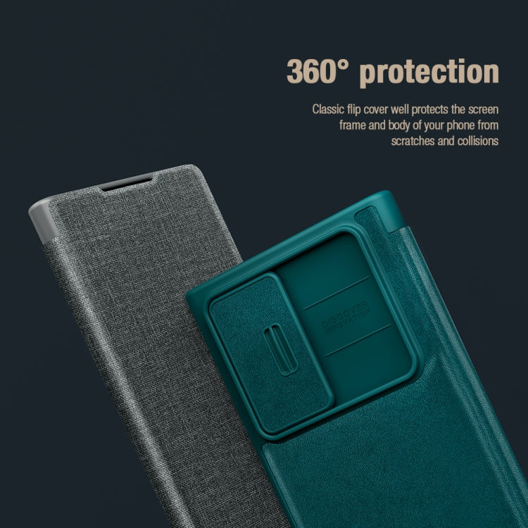 For Samsung Galaxy S23 Ultra 5G NILLKIN QIN Series Pro Sliding Camera Cover Design Leather Phone Case(Green) - Galaxy S23 Ultra 5G Cases by NILLKIN | Online Shopping South Africa | PMC Jewellery